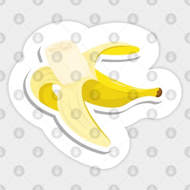 Peeled yellow banana Sticker by RNko
